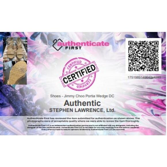 Jimmy Choo Portia Platform Wedge Sandal Beige Patent Leather Womens 35 / US 5 - Picture 10 of 10